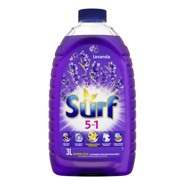 Lava Roupas Líquido 5 Em 1 Lavanda Galão 3 Litros Surf Lava Roupas Líquido 5 Em 1 Lavanda Galão 3 Litros Surf