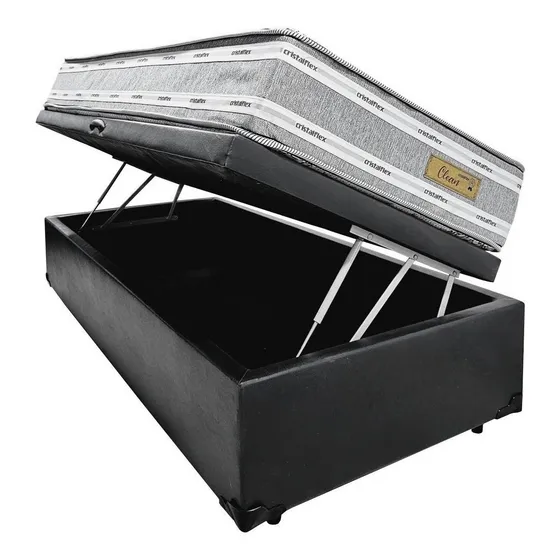 Cama Baul + Colchon 1 Plaza Espuma Alta Densidad Firme D80