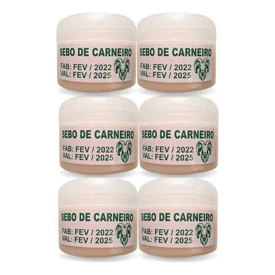 Sebo De Carneiro Puro Kit C/ 6 - Unidades Pronta Entrega 