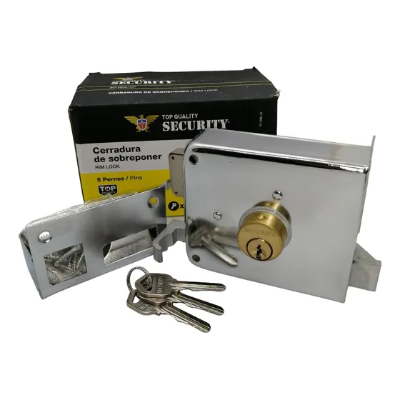 Cerradura De Sobreponer Cilindro 5 Pernos Marca Security