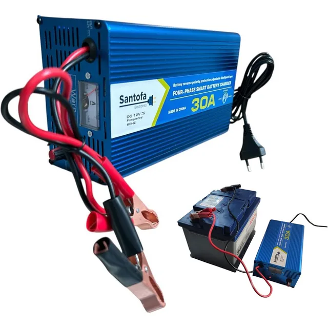 Cargador De Baterías Santofa Dx-bc1230 30 Amperios Azul