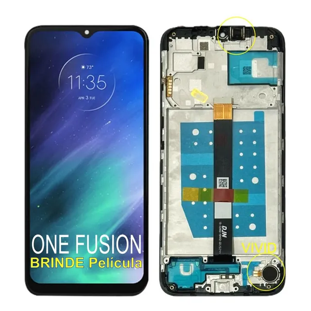 Tela Frontal Touch Display Aro Para Moto One Fusion Xt2073-2