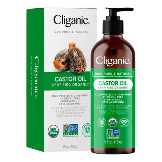 Óleo De Rícino Orgânico Cliganic 473ml Importado