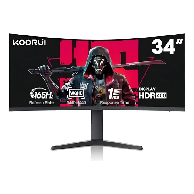 Koorui Monitor Para Juegos Curvo Ultra Ancho Wqhd 3440×1440