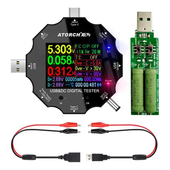 (ud18(usb Meter)) - Usb C Tester, 3 In 1 Type C Dc5.5 U...