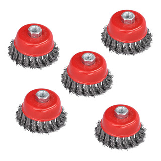 Cepillo Con Forma De Copa Anudada Para Amoladoras, 5 Piezas, Cepillo Con Forma De Copa Anudada Para Amoladoras, 5 Piezas,