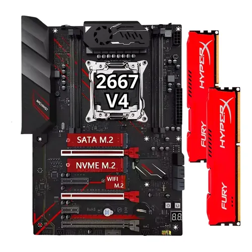 Kit Placa Mãe X99 + Xeon E5-2680 V4 + 32gb Ecc Ddr4 - Qiyida