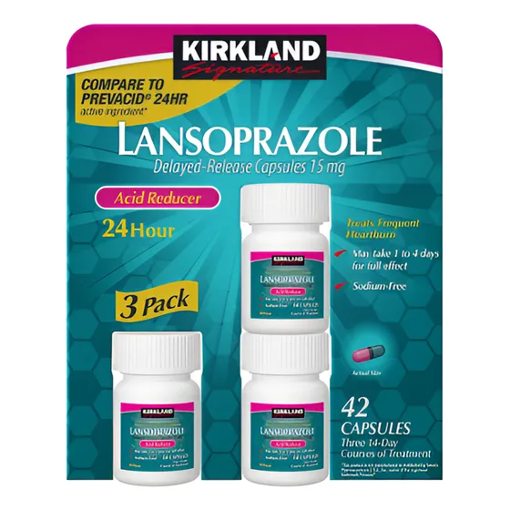 Kirkland Lansoprazol 15 Mg Disminuye La Acidez 42 Capsulas