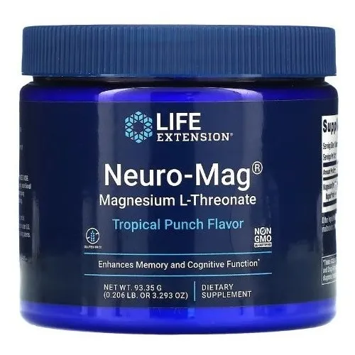 Neuro Mag Magnesio L Treonato 2000mg 93.35 Gr Magnesium Life Sabor Ponche Frutas