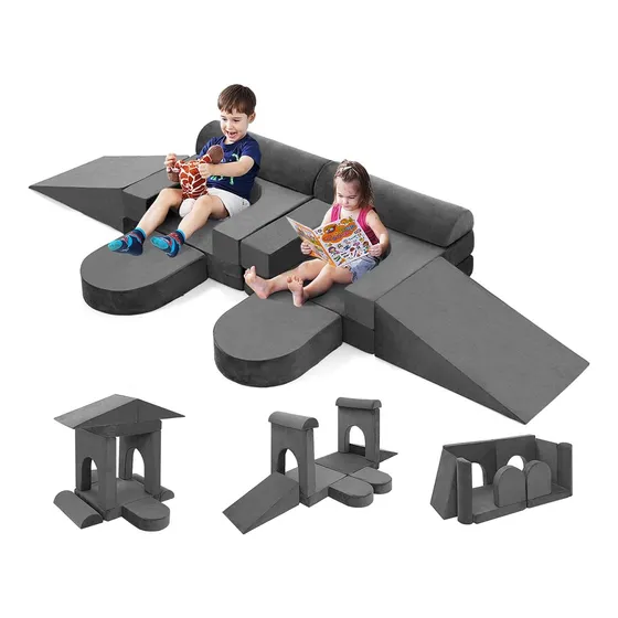 Sofá Modular Cozibb De 10 Peças Para Brincar Para Crianças, 