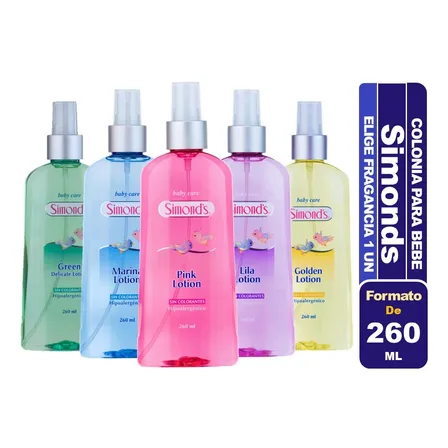 Simond's Baby Care Colonia Para Bebe 260 Ml Elige Fragancia