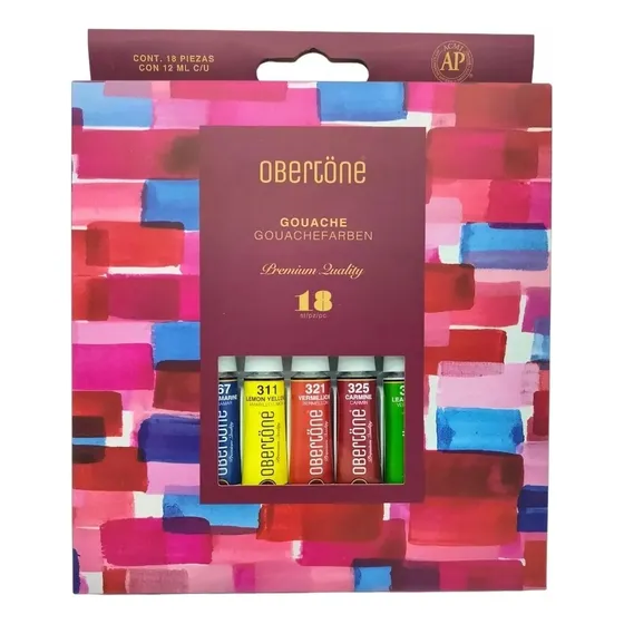 Set Gouache Obertöne Premium Quality (18 Tubos De 12ml)