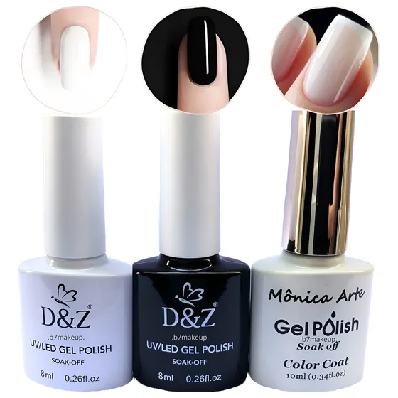 Kit Esmalte Francesinha Em Gel D&z Led Uv Unhas Manicure Cor Variado