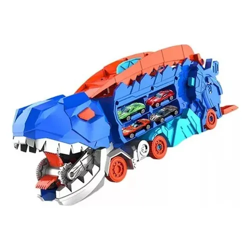 A Caminhão +12mini Carros Con Dinossauro Comendo