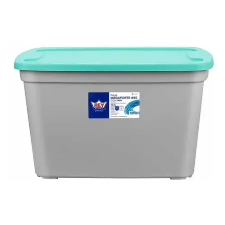 Caja Organizadora 75 Litros Megaforte Color Gris Liso