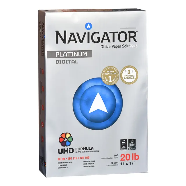 Papel Tabloide Doble Carta Navigator 75gr 500 Hojas 28x43cm