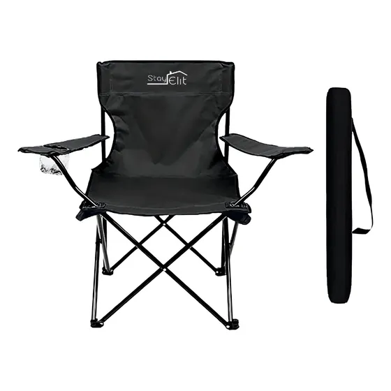 Silla Plegable Stay Elit SILLA-3 Camping Color Negro