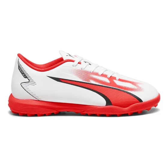 Botines Puma Niños Ultra Play Futbol Tf Blancos