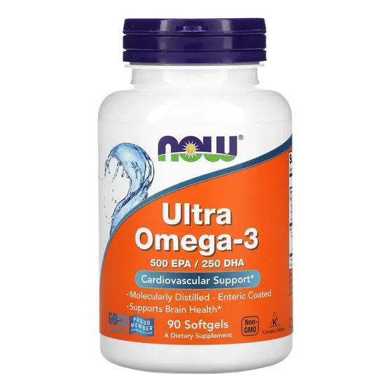 Now Foods Ultra Omega 3 500 EPA 250 DHA con recubrimiento entérico destilado molecularmente 90 caps blandas | Cuotas sin interés