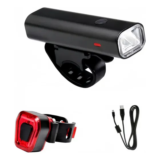 Luz Bicicleta Set Delantera Trasera Usb Impermeable Color