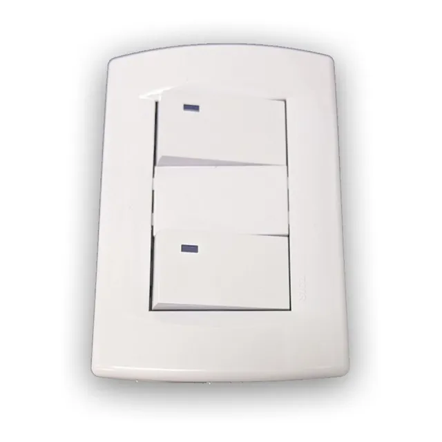Plaqueta Sica Armada Blanca Con 2 Llaves Unipolares 