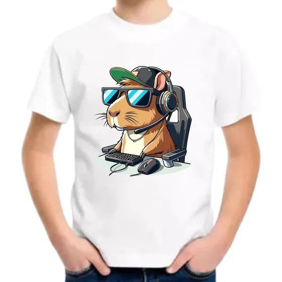 Remeras Para Niños De Capibara Gamer