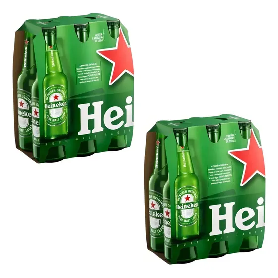 Cerveja Heineken Long Neck 330 ML com 12 unidades