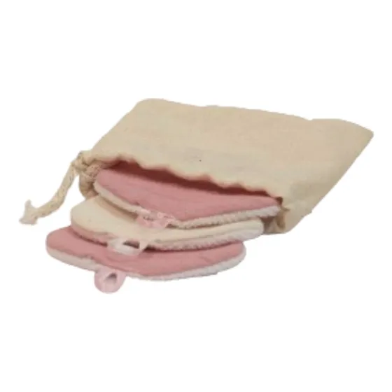 Disco Pad Reutilizable De Limpieza Facial Mayorista X 10  Rosa Pálido O Crudo