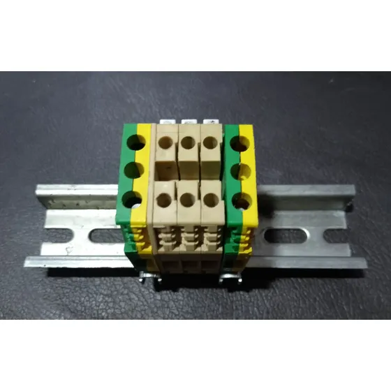 Bornera Para Riel Simetrico 4,00 Mm Para Cable 12-14-16 Awg