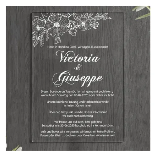Tarjetas, Invitaciones En Acrilico. Fiestas Y Eventos