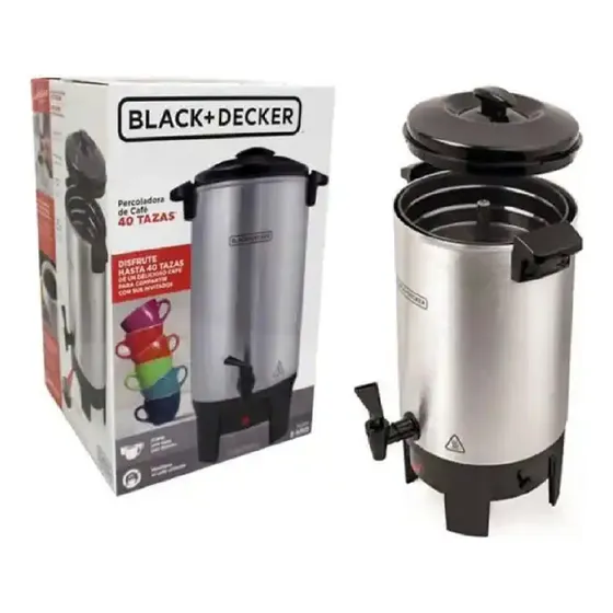 Cafetera Percoladora Black+decker Cuarenta  Tazas Aluminio