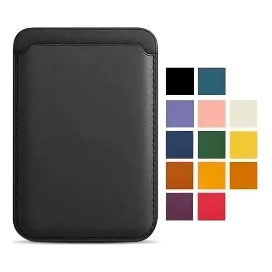 Cartera Wallet Billetera Tarjetero Para iPhone Magsafe Color Negro