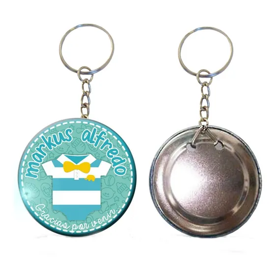 Llavero Liso Tipo Chapa Metálico Personalizado (x 12unid)