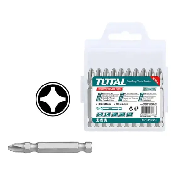 Punta De Taladro N°2 50mm Total Tools Jgo 10 Und