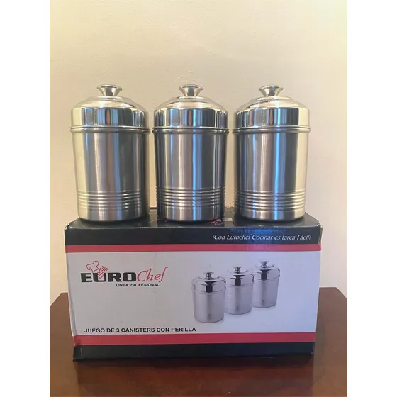 Set 3 Envases Potes De Cocina Con Tapa