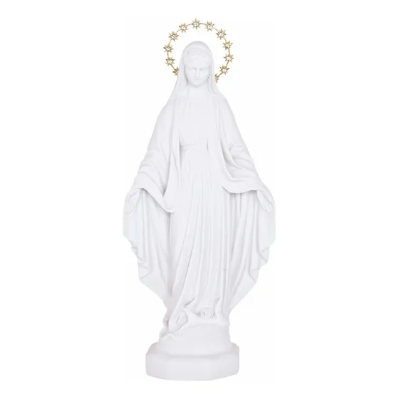 Imagem Nossa Senhora Das Graças 32 Cm Pó De Mármore Auréola