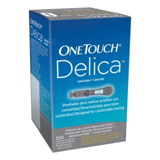Lancetas One Touch Delica Caja Por 100 Unidades Color Gris Oscuro