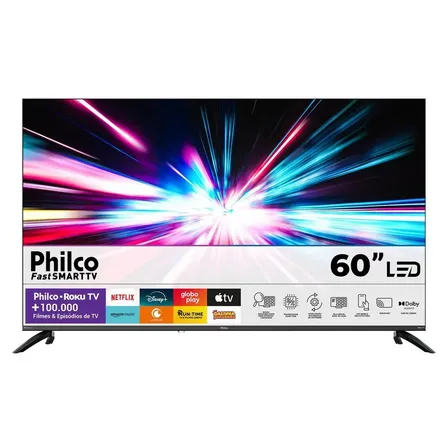 Smart TV Philco 60" P60VIK 4K UHD LED Roku Dolby Audio Wi-Fi HDR10 Vikings