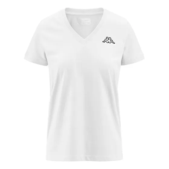 Polo Kappa Logo Cabou Blanco Mujer