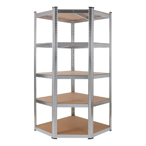 Estante Esquinero Galvanizado 75x40x180cm, 5 Repisas, 200kg Galvanizado