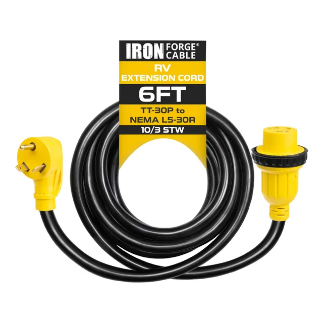 Cable De Extensión Para Rv De 30 Amperios Iron Forge De 6