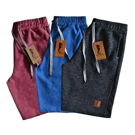 Kit 3 Short Bermuda Moletom Masculino Original Atacado