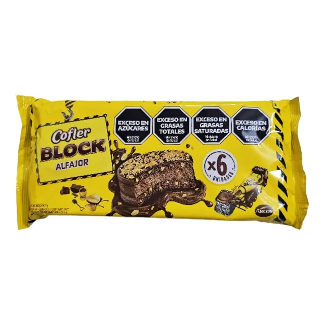 Alfajor Cofler Block Simple Pack X 6 Unid Chocolate Con Maní