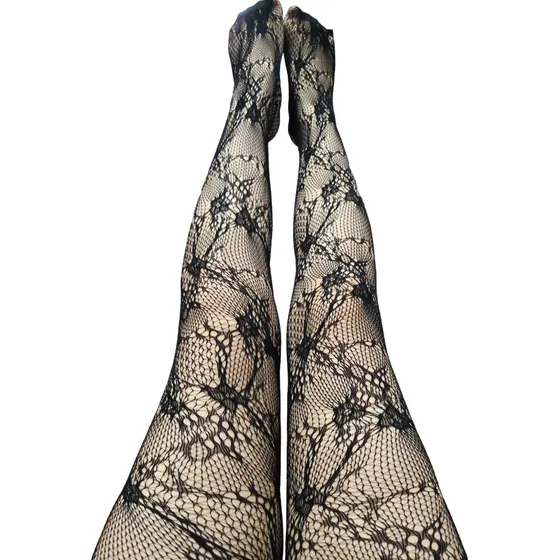 Panty Juvenil Coreano Diseño Flores Pequeñas Floreado Negro