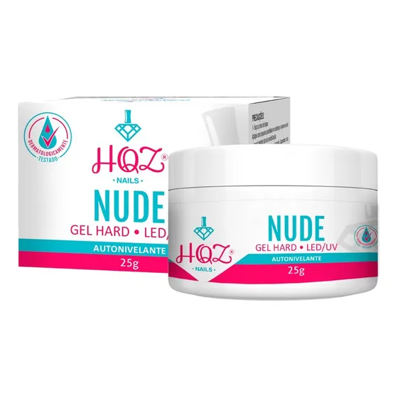 Hqz Gel Hard 25g Pink Cover Nude Crystal Manicure Unhas Nail