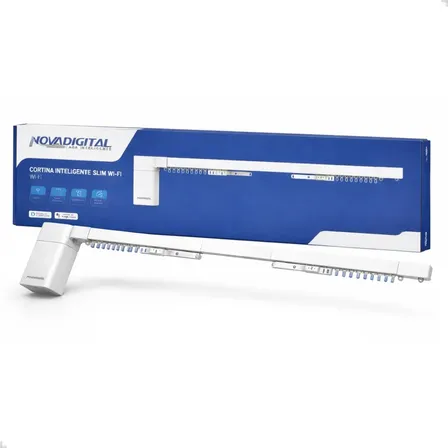 Cortina Inteligente Wifi Novadigital Automação Slim Google Branco 127/220v