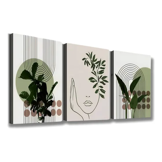Quadros Decorativos 60x120 Sala Quarto Rosto Mulher Linhas