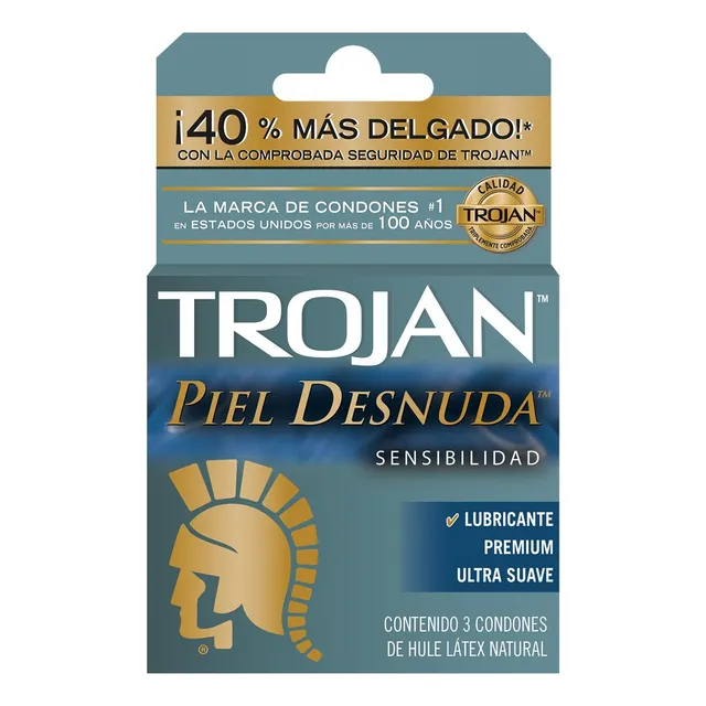 Condones De Látex Trojan Piel Desnuda 3 Condones