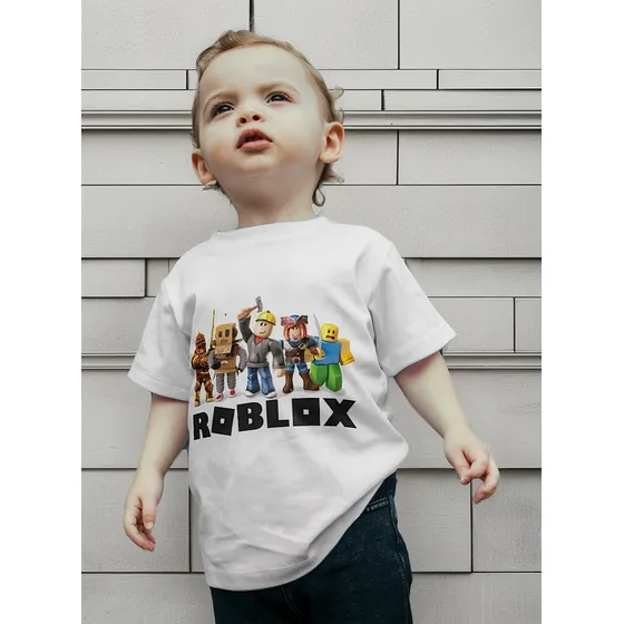 Camisa Infantil Camiseta Turma Roblox Personagens Geek 