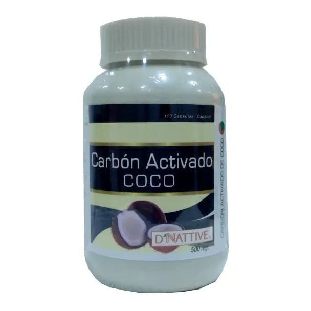 Carbón Activado De Coco - Frasco X 100 Cápsulas X 500 Mg
